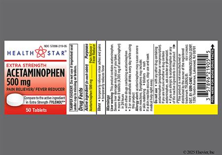 HEALTH STAR  Extra Strength Acetaminophen 500mg Tablet package photo