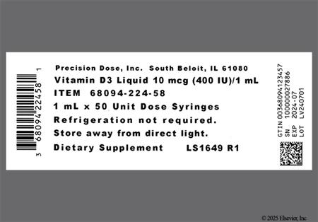 Vitamin D3 10mcg (400 International Units/mL) Solution package photo