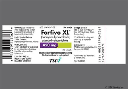 Forfivo XL 450mg Extended-Release Tablet package photo