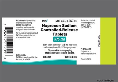 Naproxen Sodium 375mg Controlled-Release Tablet package photo