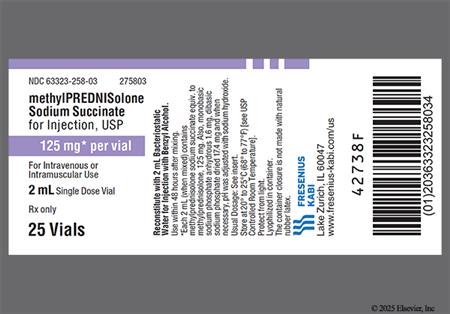 Methylprednisolone Sodium Succinate 125mg Powder for Injection package photo