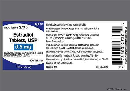Estradiol 0.5mg Tablet package photo