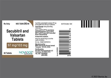 Sacubitril/Valsartan 97mg-103mg Tablet package photo