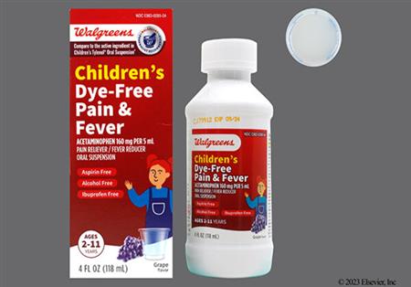 Walgreens Children's Dye-Free Pain & Fever 160mg/5mL Suspension (Grape)