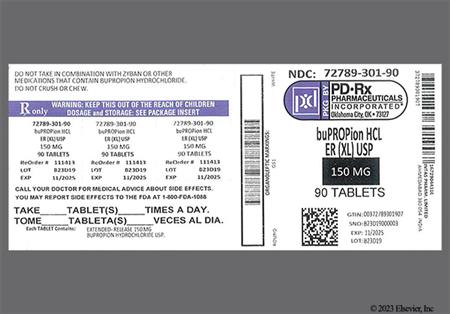 Bupropion Hydrochloride 150mg Extended-Release (XL) Tablet package photo