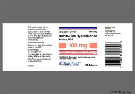 Bupropion Hydrochloride 100mg Tablet package photo