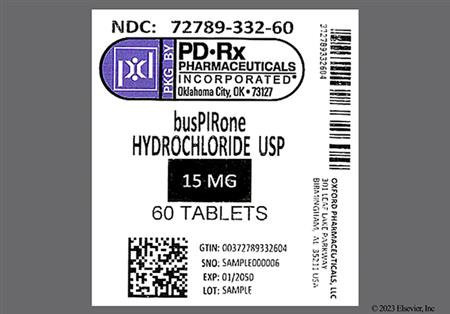 Buspirone Hydrochloride 15mg Tablet package photo