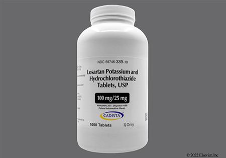 Losartan Potassium/Hydrochlorothiazide 100mg-25mg Tablet package photo