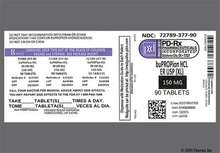 Bupropion Hydrochloride 150mg Extended-Release (XL) Tablet package photo