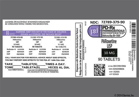 Paroxetine Hydrochloride 10mg Tablet package photo