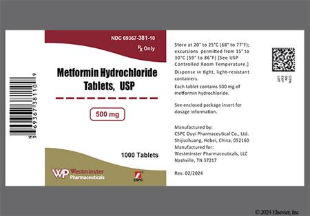 Metformin Hydrochloride 500mg Tablet package photo