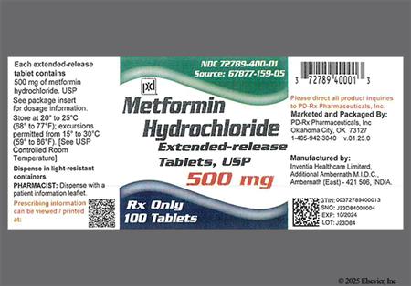 Metformin Hydrochloride 500mg Extended-Release Tablet package photo