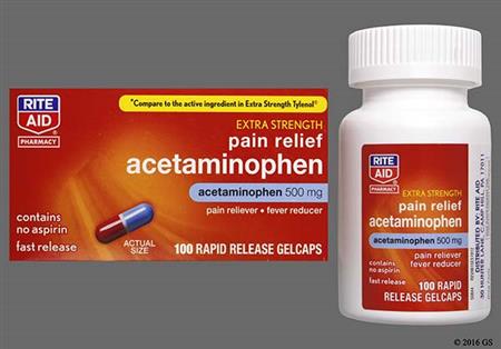 RITE AID Pain Relief Extra Strength 500mg Rapid Release Gelcap package photo