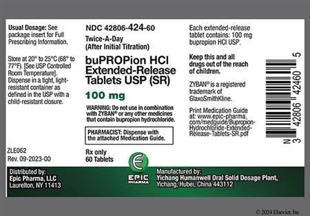Bupropion Hydrochloride 100mg Extended-Release (SR) Tablet package photo