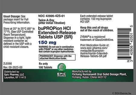 Bupropion Hydrochloride 150mg Extended-Release (SR) Tablet package photo