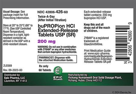 Bupropion Hydrochloride 200mg Extended-Release (SR) Tablet package photo