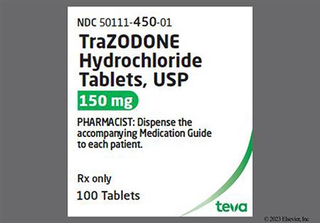 Trazodone Hydrochloride 150mg Tablet package photo