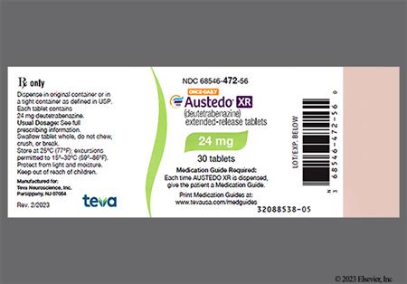 Austedo XR 24mg Extended-Release Tablet (Once-Daily) package photo