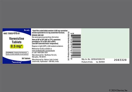 Varenicline 0.5mg Tablet package photo