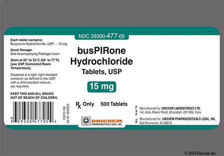 Buspirone Hydrochloride 15mg Tablet package photo