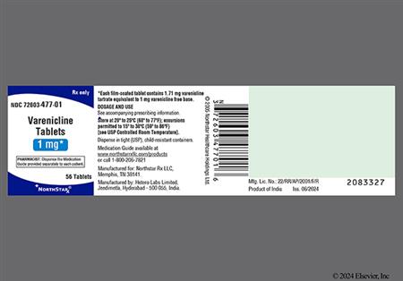 Varenicline 1mg Tablet package photo