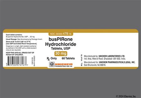 Buspirone Hydrochloride 30mg Tablet package photo