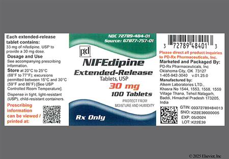 Nifedipine 30mg Extended-Release Tablet package photo