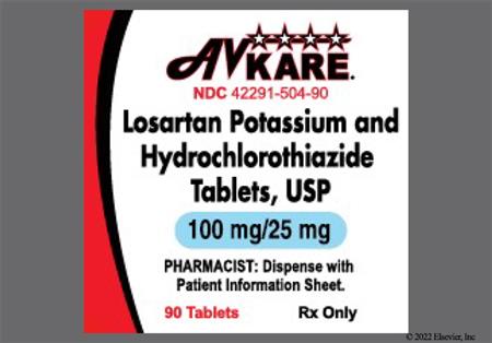 Losartan Potassium/Hydrochlorothiazide 100mg-25mg Tablet package photo