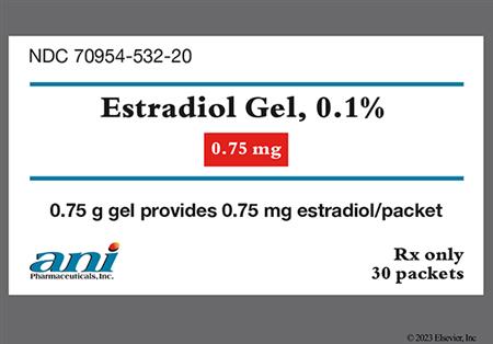 Estradiol 0.1% Transdermal Gel (0.75mg/day) package photo