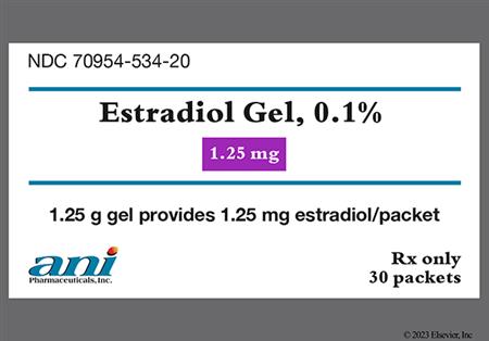 Estradiol 0.1% Transdermal Gel (1.25mg/day) package photo