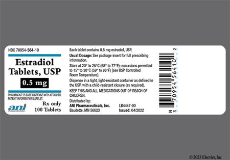 Estradiol 0.5mg Tablet package photo