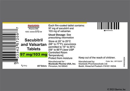 Sacubitril/Valsartan 97mg-103mg Tablet package photo