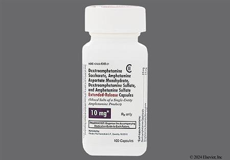 Amphetamine/Dextroamphetamine Salts 10mg Extended-Release Capsule package photo
