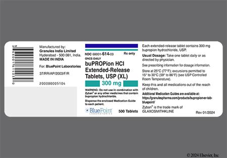 Bupropion Hydrochloride 300mg Extended-Release (XL) Tablet package photo