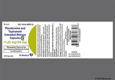 Phentermine/Topiramate 11.25mg-69mg Extended-Release Capsule package photo
