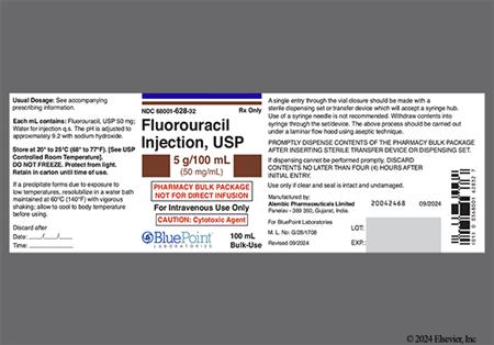 Fluorouracil 5g/100mL Bulk Solution for Injection package photo