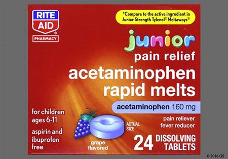 RITE AID Junior Acetaminophen 160mg Rapid Melts Tablet (Grape)