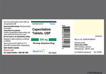 Capecitabine 500mg Tablet package photo