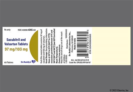 Sacubitril/Valsartan 97mg-103mg Tablet package photo