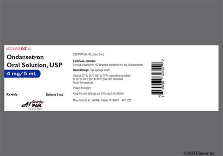 Ondansetron Hydrochloride 4mg/5mL Solution package photo