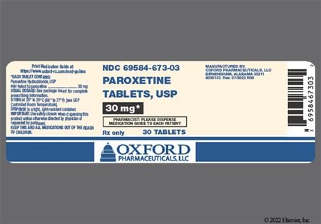 Paroxetine Hydrochloride 30mg Tablet package photo