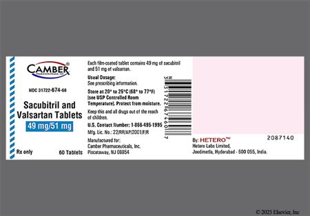 Sacubitril/Valsartan 49mg-51mg Tablet package photo