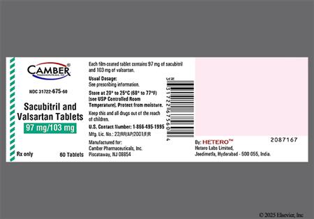 Sacubitril/Valsartan 97mg-103mg Tablet package photo