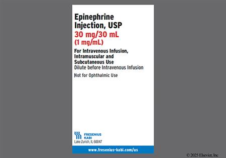 Epinephrine 30mg/30mL Solution for Injection package photo
