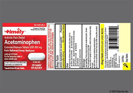 Acetaminophen 8 Hour Arthritis Pain Relief 650mg Extended-Release Caplet