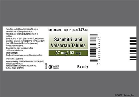 Sacubitril/Valsartan 97mg-103mg Tablet package photo
