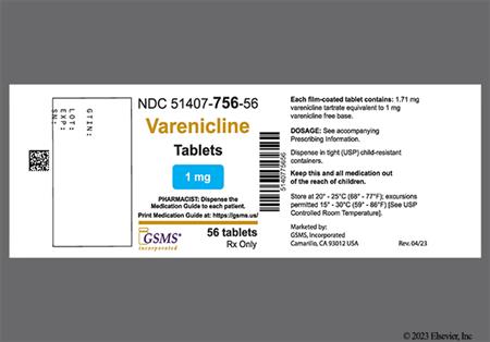 Varenicline 1mg Tablet package photo