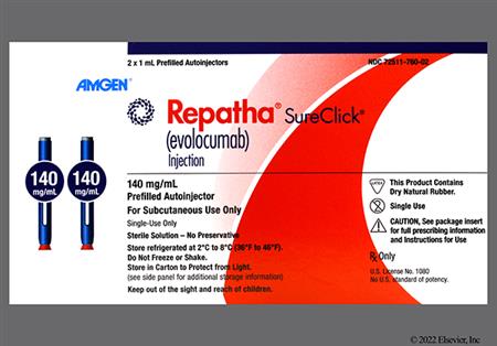Repatha SureClick 140mg/mL Autoinjector Solution for Injection package photo