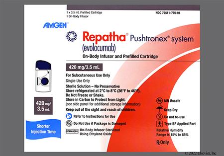 Repatha 420mg/3.5mL Pushtronex System package photo