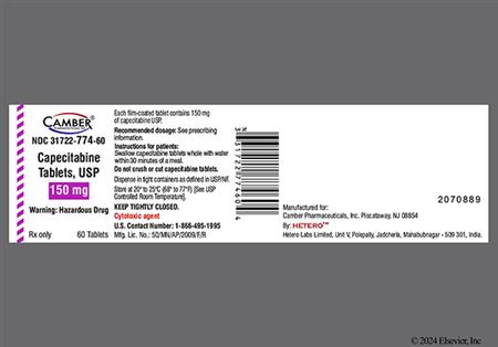 Capecitabine 150mg Tablet package photo